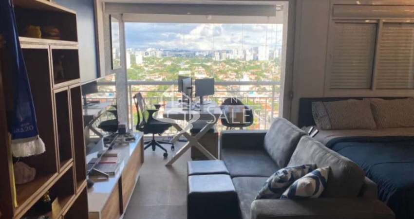 Apartamento à venda no Brooklin Paulista, SP: 1 quarto, 1 suíte, 1 sala, 1 banheiro, 1 vaga, 45m² - Imperdível!