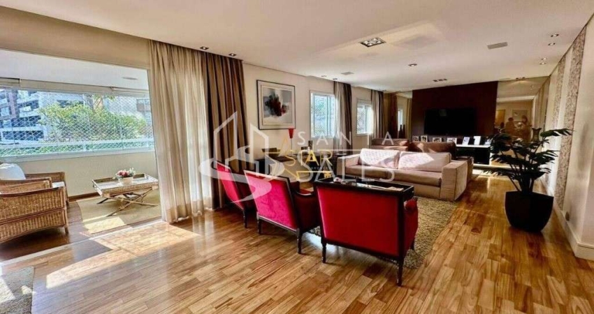 Luxuoso apartamento de 3 suítes no Campo Belo, São Paulo - 206m², 3 salas, 4 banheiros, 3 vagas. Agende sua visita!
