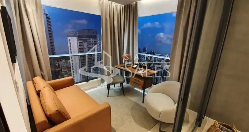 Apartamento para locação em Pinheiros, São Paulo-SP: 1 quarto, 1 banheiro, 1 vaga de garagem, 46m² de área!