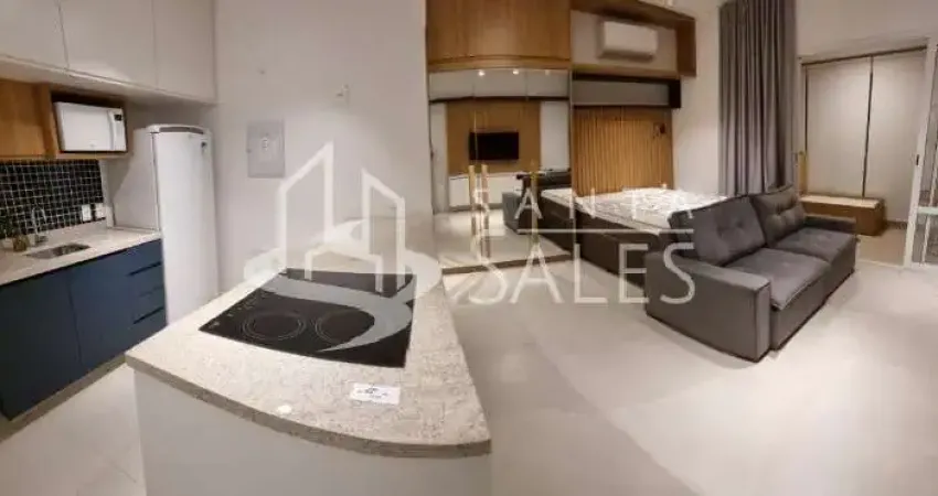 Studio para locação no campo belo, são paulo-sp: 1 quarto, 1 banheiro, 1 vaga de garagem, 42 m² de área.