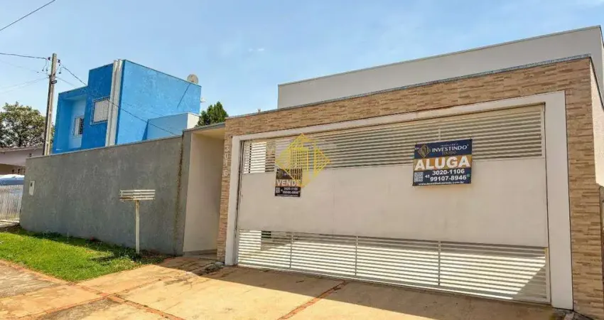 Casa pra alugar no jardim parizoto com suite/closet mais 3 quartos, garagem paralela em toledo-paraná