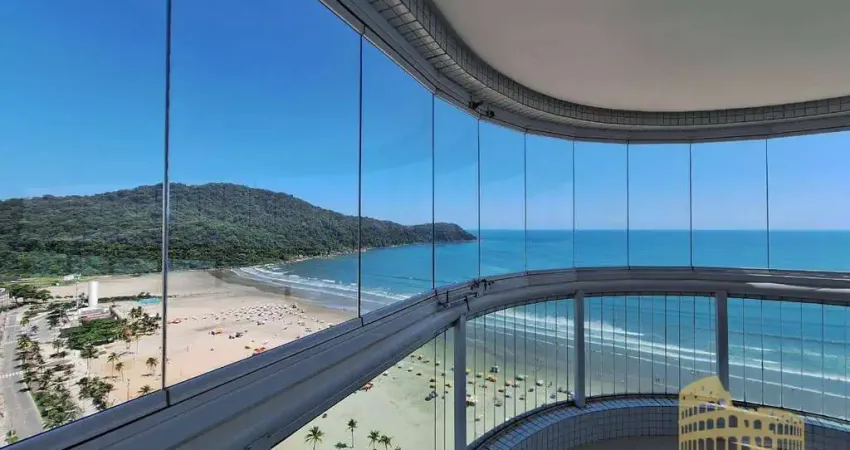 Apartamento com 3 dormitórios para alugar, 200 m² por r$ 18.000,00/mês - canto do forte - praia grande/sp