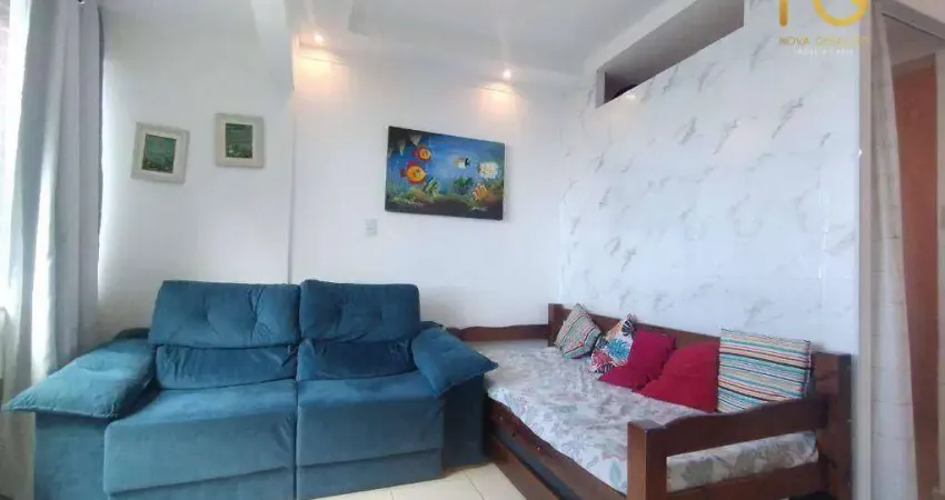 Apartamento com vista mar, 1 dormitório convertiso para 2 à venda, 46 m² por r$ 265.000 - tupi - praia grande/sp