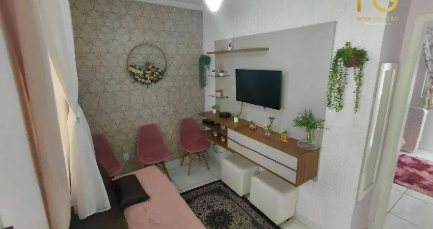 Apartamento mobiliado,com 1 dormitório à venda, 40 m² por r$ 276.000 - guilhermina - praia grande/sp