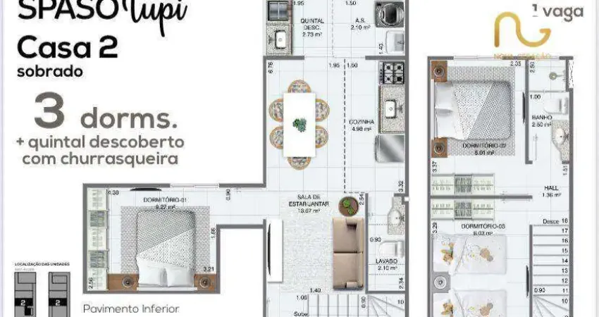 Casa com 3 dormitórios à venda, 63 m² por R$ 397.000,00 - Tupi - Praia Grande/SP