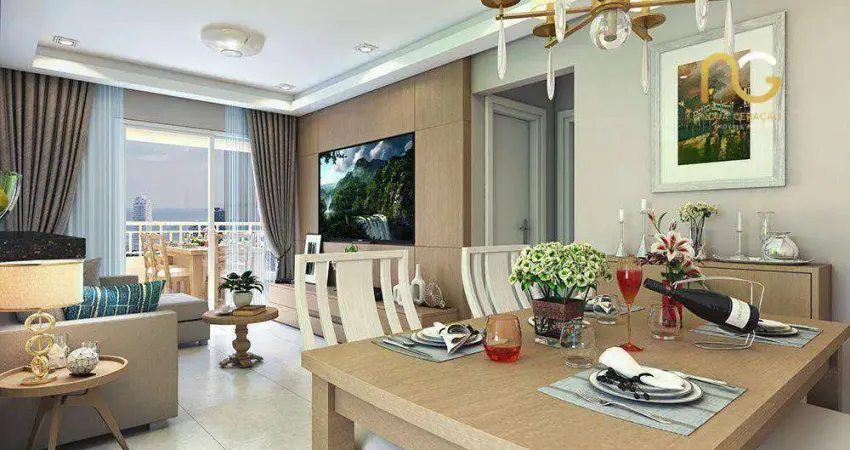 Apartamento com 3 dormitórios à venda, 120 m² por r$ 1.100.000,00 - canto do forte - praia grande/sp