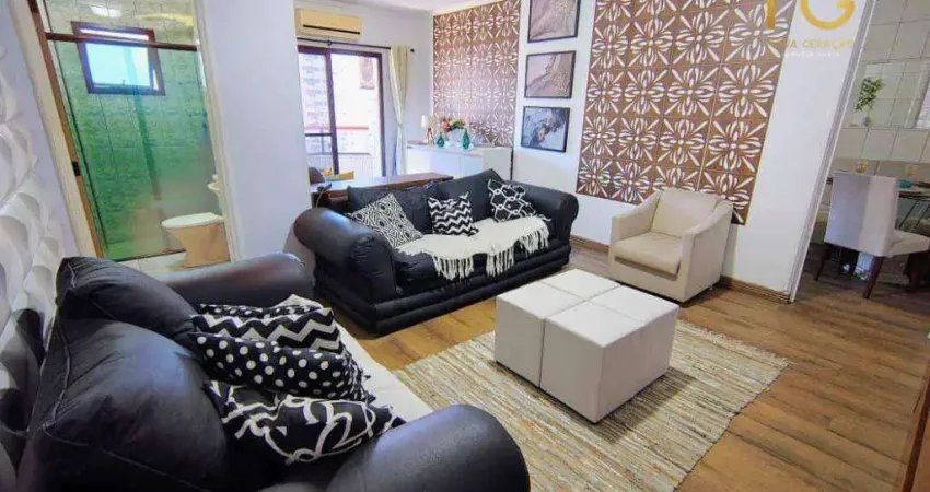 Apartamento mobiliado com 1 dormitório à venda, 76 m² por r$ 330.000 - tupi - praia grande/sp