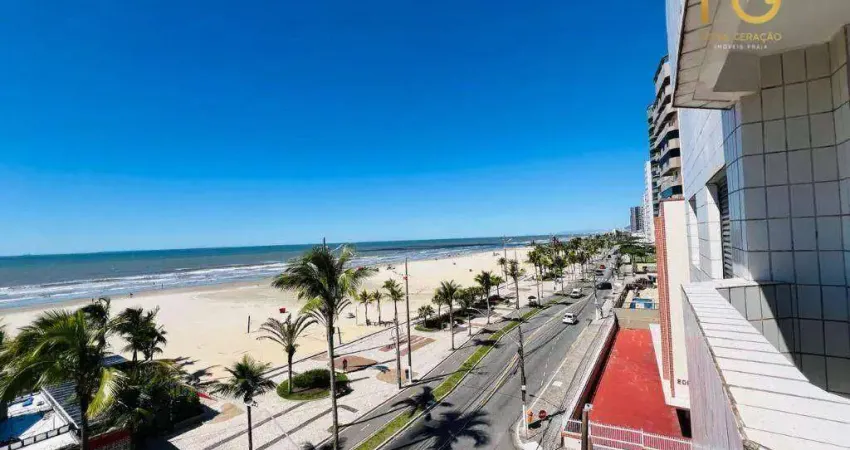 Apartamento beira mar e vista mar com 2 dormitórios à venda, 63 m² por r$ 375.000 - aviação - praia grande/sp