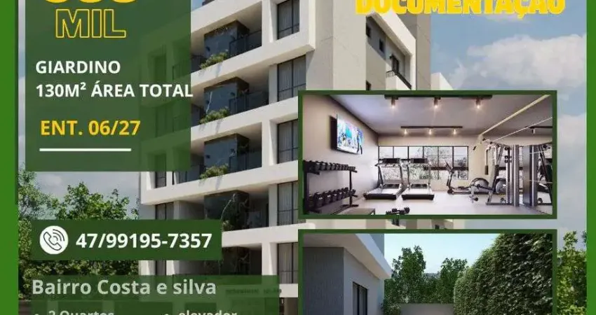 Excelente giardino com 79.3m² privativos, 2 quartos e 2 vagas de garagem