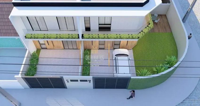 Sobrado geminado sub esquina com 76,87m², com 2 suítes e 2 vagas.