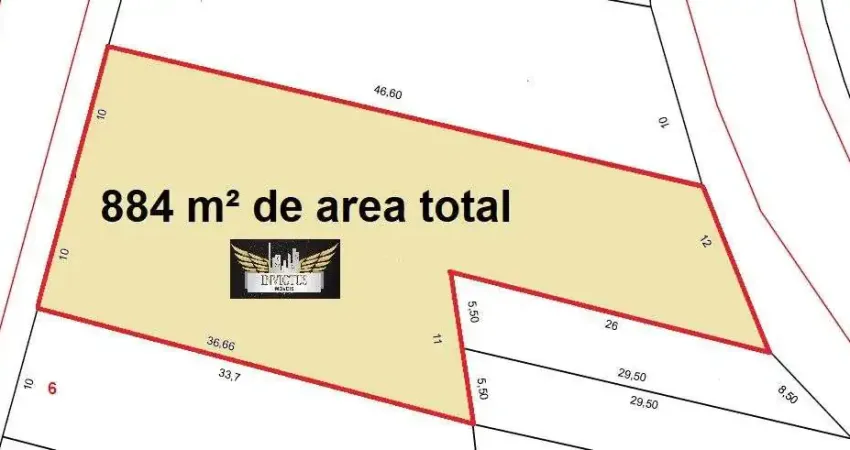 Terreno Residencial para Comprar, 884m² - Jardim Santo Antônio, Santo André/SP.