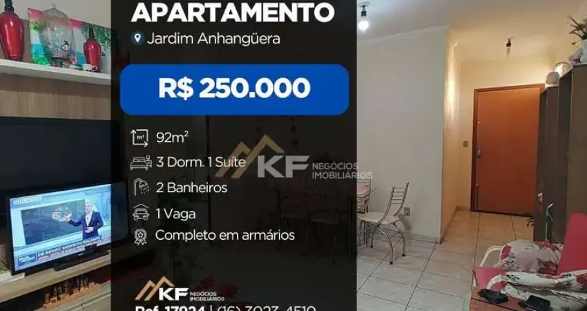 Apartamento à venda de 3 quartos, sendo 1 suite no bairro jardim anhanguera - ribeirão preto / sp