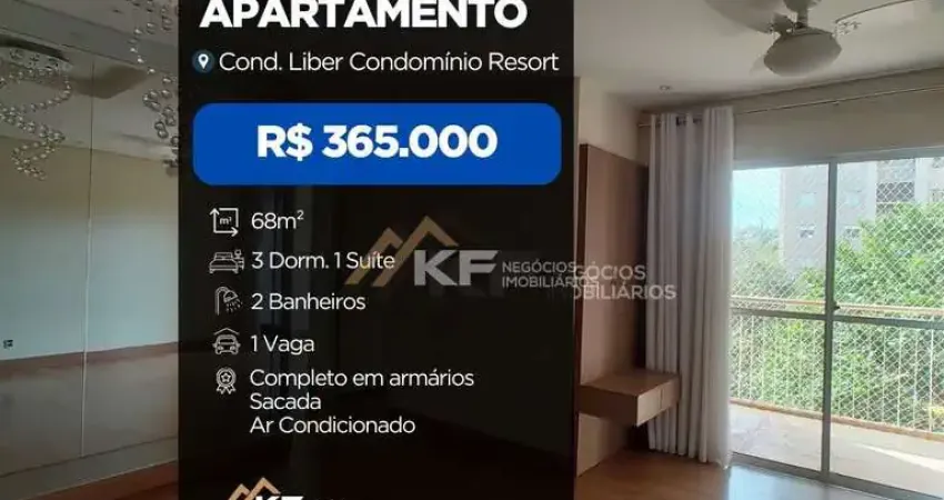 Apartamento com 3 quartos sendo 1 suite à venda - libert resort - ribeirão preto / sp