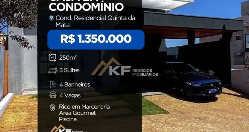 Casa à venda no condomínio quinta da mata | - recreio anhanguera - ribeirão preto/sp