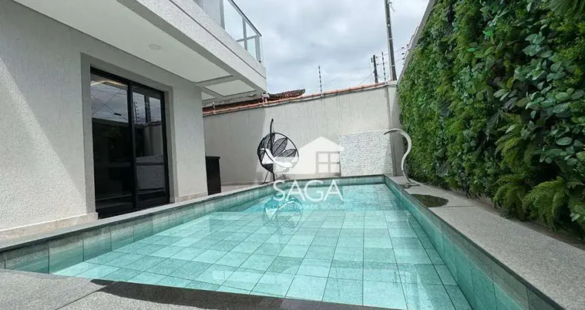 Porteira fechada!! sobrado com piscina e 3 dormitórios (3 suítes) à venda, 140 m² por r$ 1.499.000 - vila guilhermina - praia grande/sp