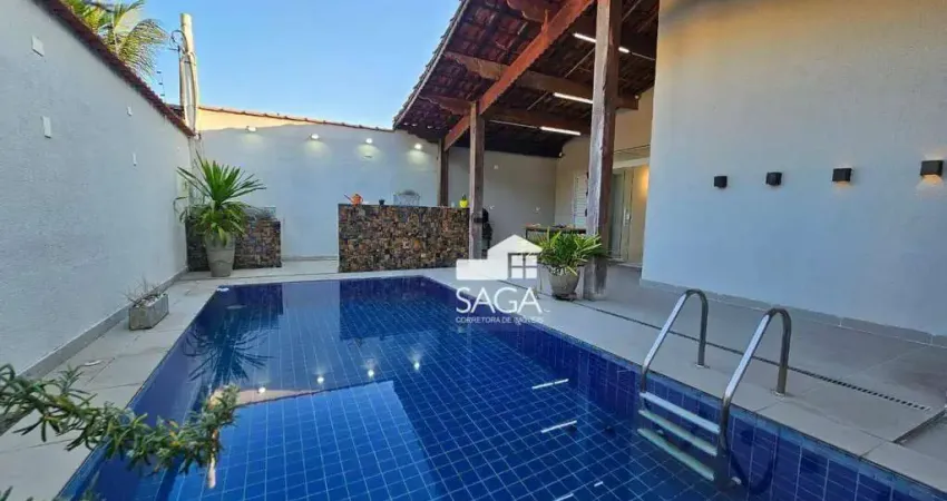 Casa Térrea Isolada com 4 Suítes e Piscina – 205m² | Venda R$2.600.000 ou Aluguel R$12.000 – Canto do Forte, Praia Grande/SP