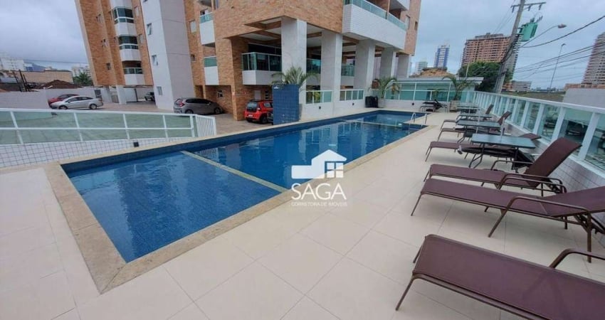 Apartamento com 2 dormitórios à venda, 58 m² por R$ 435.000 - Vila Guilhermina - Praia Grande/SP