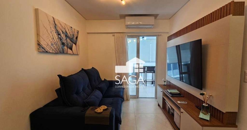 1 suíte mobiliado + 1 vaga de garagem e lazer completo no Canto do Forte!