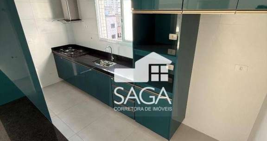 Novo e planejado! Apartamento com 2 dormitórios para alugar, 94 m² por R$ 5.500/mês - Canto do Forte - Praia Grande/SP