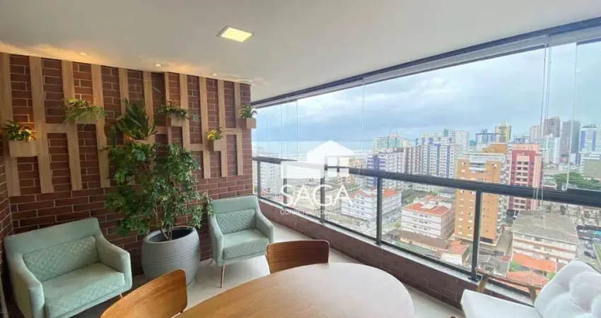 Apartamento 3 suítes, mobiliado e com vista mar na Guilhermina