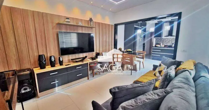 Casa com 2 dormitórios à venda, 97 m² por r$ 700.000 - caiçara - praia grande/sp