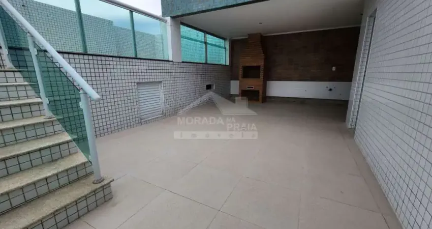 Cobertura DUPLEX e SENSACIONAL de FRENTE AO MAR na Vila Guilhermina, 4 suítes, só emPraia Grande.