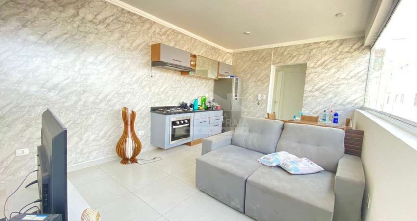 Apartamento de 1 dormitório mobiliado a 300 mts do mar, lazer Só na imobiliária em Praia Grande