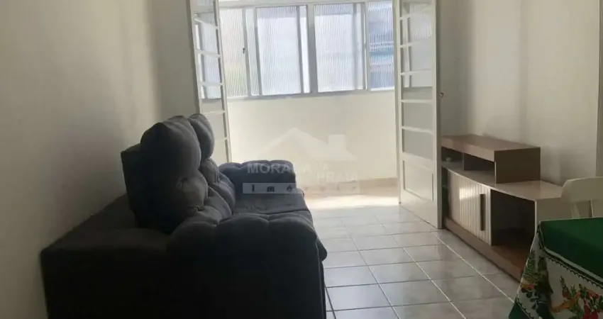 Apartamento mobiliado, no canto do forte, 1 dormitório, vista  mar da área de serviço.