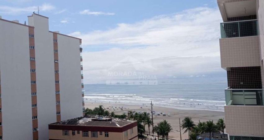Apartamento frente mar de 2 dormitórios, sacada, confira em Praia Grande.