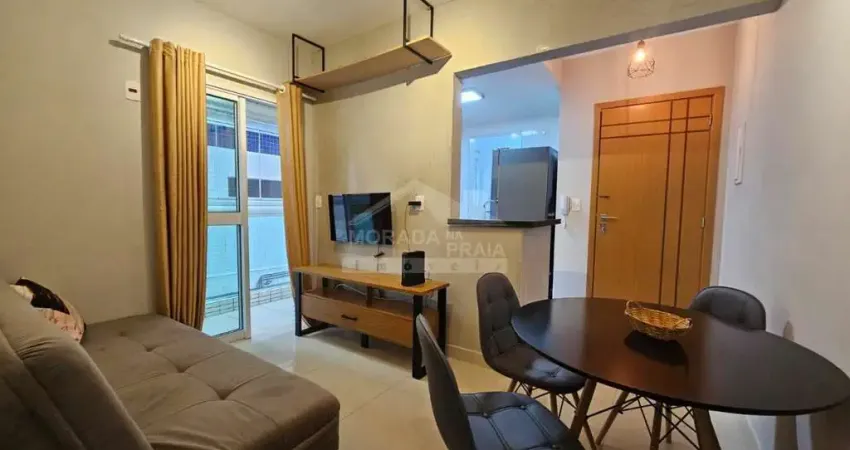 Apartamento no Forte, 1 dormitório, terraço gourmet, vaga, só na imobiliária em Praia Grande.