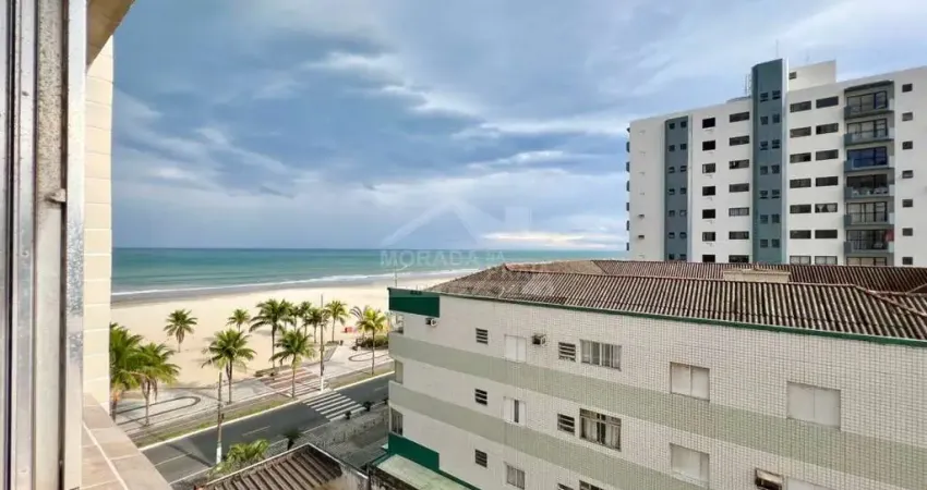 Apartamento com VISTA LATERAL AO MAR na Aviação, elevador, confira somente em Praia Grande.