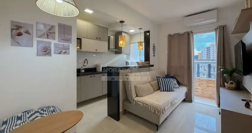 Apartamento mobiliado - 1 dormitório - guilhermina - em sua imóbiliária na praia grande.