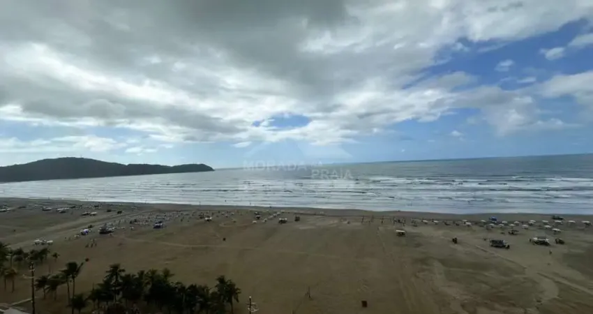 Apartamento frente ao mar na vila guilhermina, 3 dormitórios, 2 vagas, confira em praia grande.