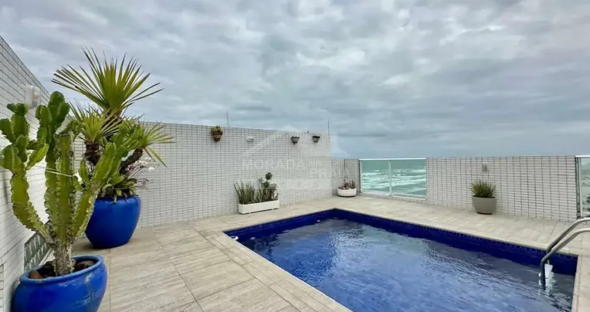 Cobertura duplex, alto padrão, frente mar, 3 dormitórios, só na imobiliária em praia grande.