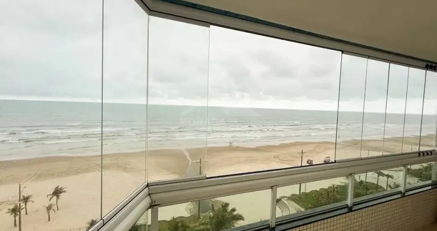 Apartamento mobiliado vista mar, 3 dormitórios (1 suite), sacada,só na imobiliária em praia grande.
