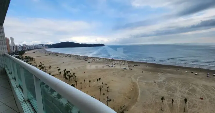 Apartamento frente ao mar na vila guilhermina, 3 dormitórios, 2 vagas, confira em praia grande.