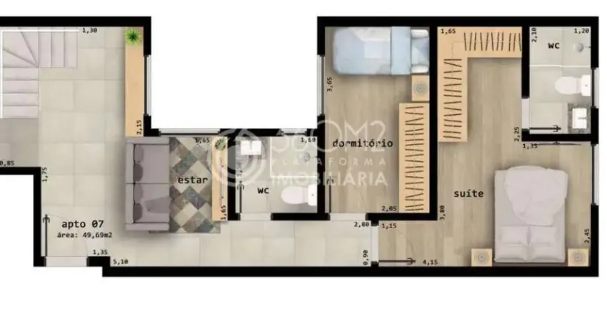 Cobertura para venda em santo andré, vila curuçá, 2 dormitórios, 1 suíte, 2 banheiros, 2 vagas