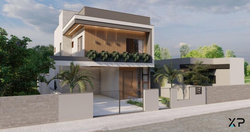 Casa a venda com 3 quartos sendo 3 suítes, 3 banheiros e 2 vagas de garagem.