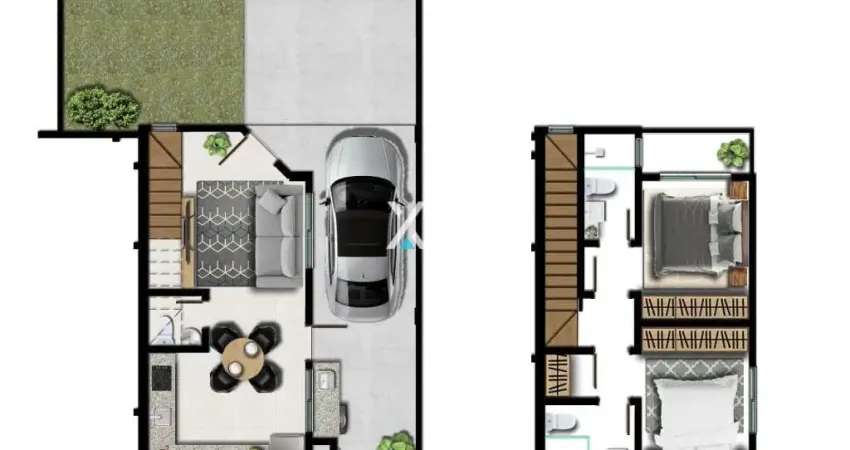 Casa com 2 suítes em Palhoça, 3 banheiros, 1 vaga XP2519