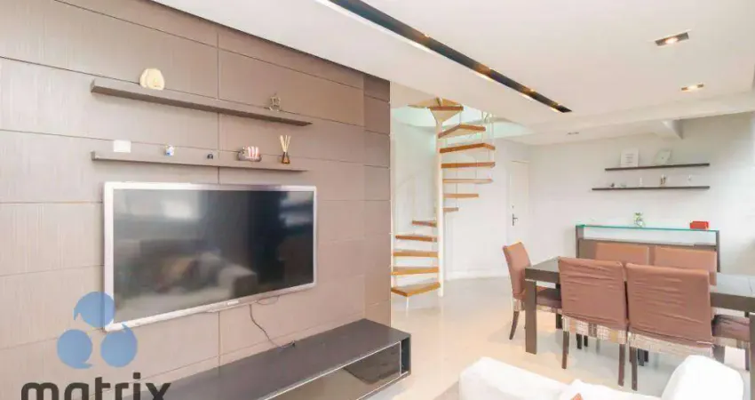 Cobertura com 2 dormitórios para alugar, 117 m² por r$ 3.600/mês - alto da glória - curitiba/pr