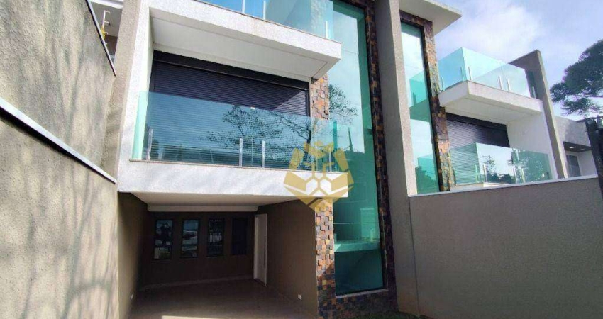 Belíssimo sobrado com 3 dormitórios, 180 m² - venda por R$ 999.000 ou aluguel por R$ 7.500/mês - Abranches - Curitiba/PR
