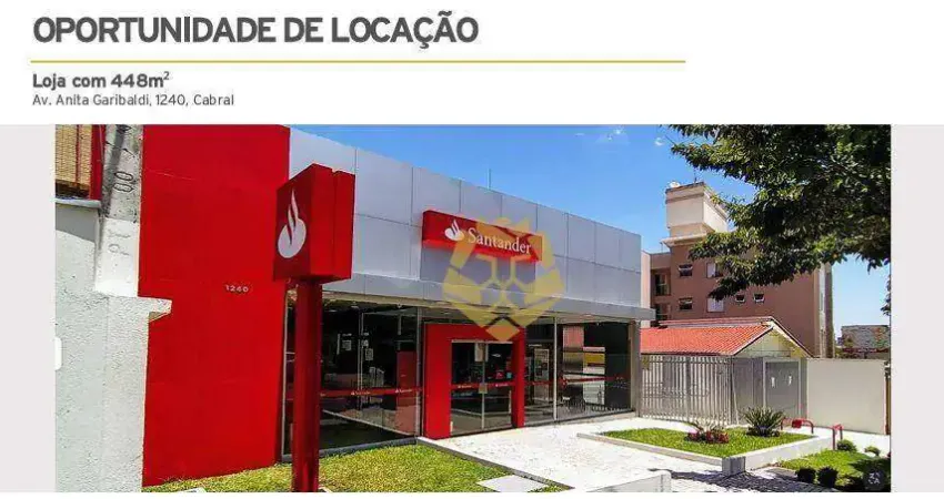 Ponto comercial para alugar na Avenida Anita Garibaldi, 1240, Cabral, Curitiba