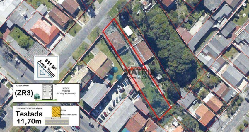Terreno à venda, 881 m² por R$ 1.000.000,00 - Boa Vista - Curitiba/PR