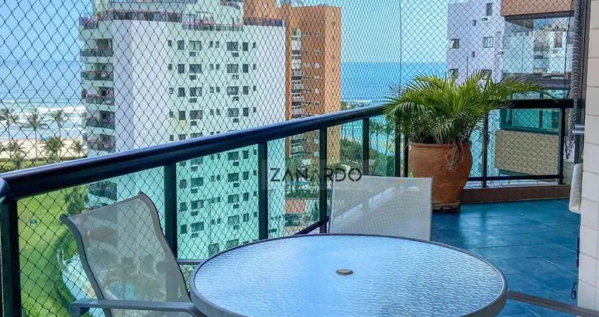 Apartamento vista mar e pé na grama 3 dormitórios sendo 1 suíte à venda, 114 m² por R$ 3.300.000 - Riviera de São Lourenço - Bertioga/SP