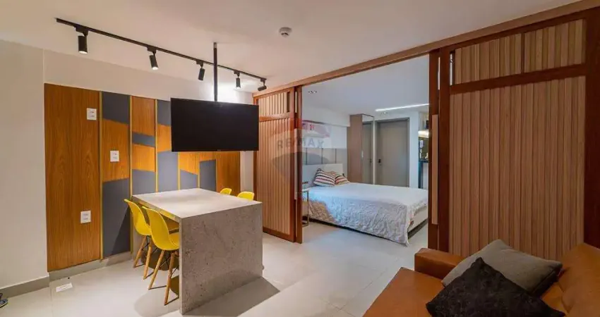 Flat à venda com 41m², pronto para rentabilizar,  com dois ambientes, no Cabo Branco, João Pessoa/PB.