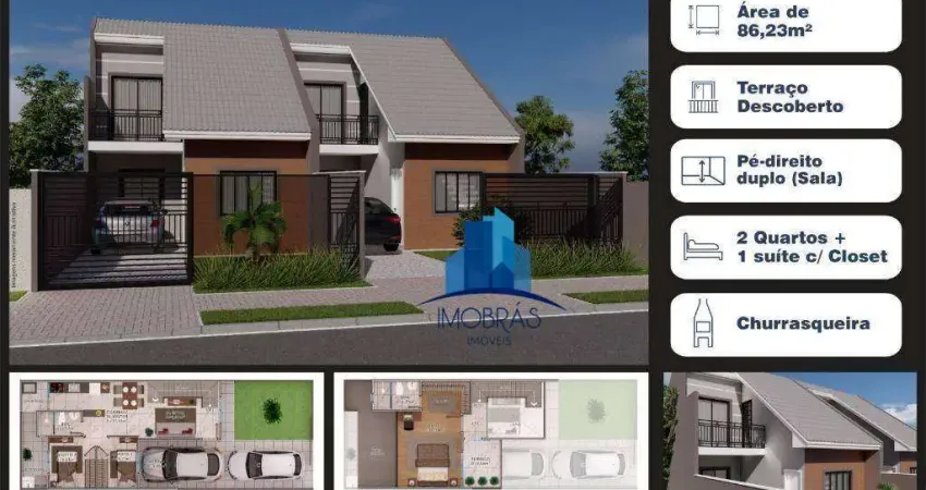 Sobrado com 3 dormitórios à venda, 83 m² por r$ 539.000 - cajuru - curitiba/pr