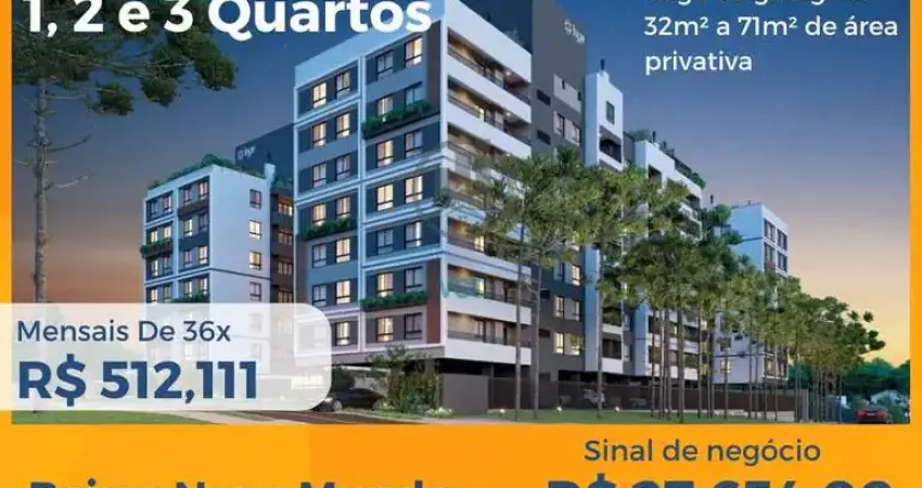 Apartamentos na planta, de 1, 2 e 3 quartos, na melhor localização do Novo Mundo