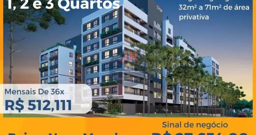 Apartamentos na planta, de 1, 2 e 3 quartos, na melhor localização do novo mundo