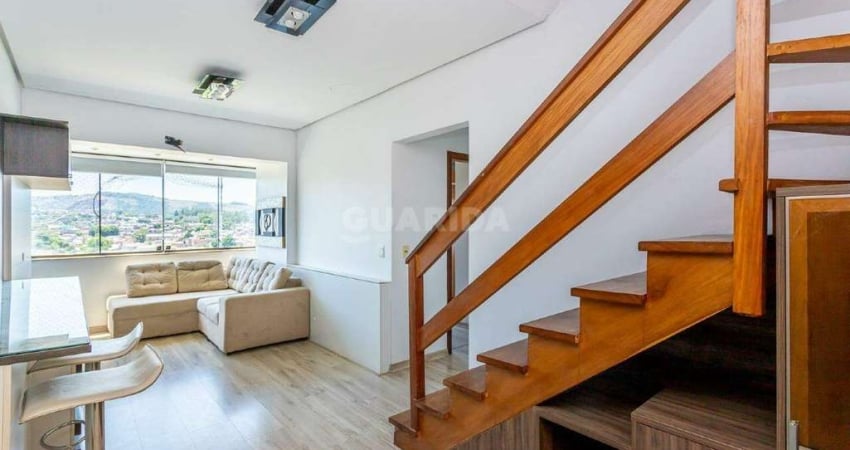 Exclusividade Guarida:Apartamento cobertura, mobiliado com 3 dormitórios bairro Jardim do Salso com DUAS VAGAS/LAREIRA/CHURRASQUEIRA INTERNA!