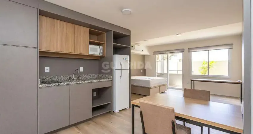 Exclusividade guarida: studio mobiliado novo e moderno, nunca habitado, no bairro petrópolis!